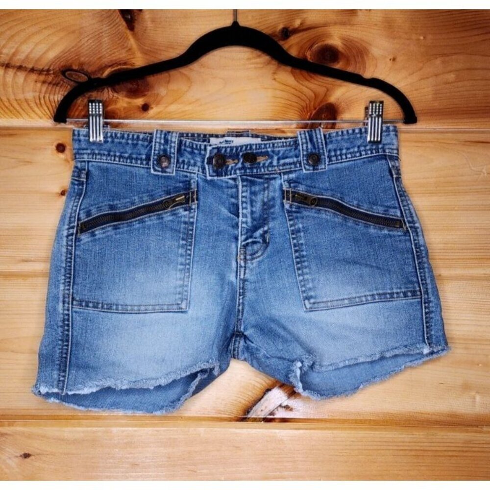 Old Navy Jeans Womens Size 4 Blue Cotton Elasterell-P Polyester Cut Off Shorts